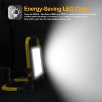 Orhomelife 50W 5000Lm Led Work Light 400W Equivalent 6000K Ip66 Waterproof Flood Lights 131Ft 4M Cord With Plug Portable Led