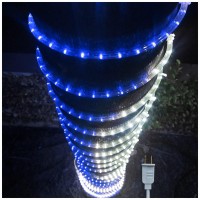 Russell Decor 30Ft 324 Led Rope Lights Indoor Outdoor Lighting For Christmas Snow Theme Decoration For Party Trees Patio Deck Flexible String Lights (White Blue)