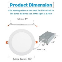 Jarlstar 8 Inch Led Recessed Light With Junction Box 12Pack Ultra Thin Led Recessed Lighting6000K Daylight 18W 8 Recessed C