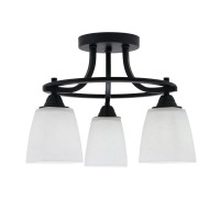 Paramount 3 Light Semi-Flush In Matte Black Finish With 4.5