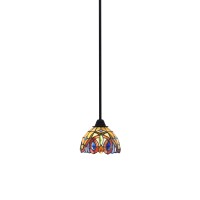 Paramount 1 Light Mini Pendant In Matte Black Finish With 7