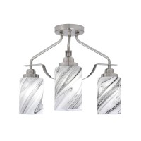 Odyssey 3 Light Semi Flush Mount In Brushed Nickel Finish With 4