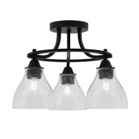 Paramount 3 Light Semi-Flush In Matte Black Finish With 6.25