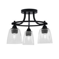 Paramount 3 Light Semi-Flush In Matte Black Finish With 4.5