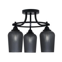 Paramount 3 Light Semi-Flush In Matte Black Finish With 5