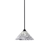 Paramount 1 Light Mini Pendant In Matte Black Finish With 12