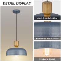 Darkaway Pendant Light Fixtures Ceiling Hanging With Hammered Metal Shade Modern Pendant Light For Kitchen Island Lighting Hang