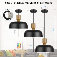 Darkaway Industrial Pendant Light Fixtures Ceiling Hanging With Hammered Metal Shade Black Pendant Light For Kitchen Island Lig