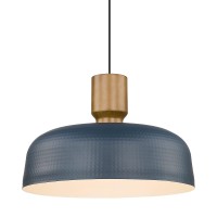 Darkaway Oversized Industrial Pendant Light Fixtures With Hammered Metal Shade 181Inch Blue Large Pendant Lighting For Kitchen