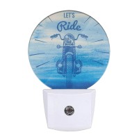 Uanvaha Motor Bike Nightlight Summer Travel Lets Ride Blue Plugin Night Lights With Dusktodawn Sensor For Bedroom Bathroom