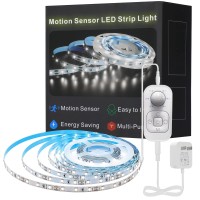 Feuymoent Motion Sensor Led Strip Light - Cabinet Strip Lights With 24W Plug, Dimmer And Timing,16.4Ft 6000K Coldwhite