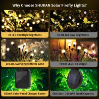 Shukan 2 Pack 10Led ?????????? ?????????????? ????????????, Solar Garden Lights Outdoor Ip65 Waterproof, Swaying When Wind Blows, Solar Swaying Light For Yard Patio Pathway Decoration (Warm White)