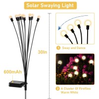 Shukan 2 Pack 10Led ?????????? ?????????????? ????????????, Solar Garden Lights Outdoor Ip65 Waterproof, Swaying When Wind Blows, Solar Swaying Light For Yard Patio Pathway Decoration (Warm White)