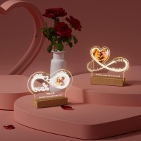 Idiy Personalised Gifts For Her Infinity Night Light - Personalised Lamp With Photo Name Date Dedication - Valentines Gifts For Her, Gifts For Wife