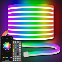 Led Neon Rope Lights 32.8Ft,Control With App/Remote,Flexible Led Rope Lights,Multiple Modes,Ip65 Outdoor Rgb Neon Lights Waterproof,Music Sync Gaming Led Neon Strip Lights For Bedroom Indoor Led Light