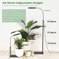 Plant Grow Light With Stand, Led Grow Lights For Indoor Plants, Full Spectrum Plant Growing Floor Lamp, Auto On/Off Timer, 6 Dimmable Levels, 3 Switch Modes, 63 Inches Height Adjustable Height