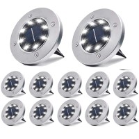 Solar Outdoor Lights,12 Pack Deck Lights Solar Powered - Outdoor Solar Ground Lights For Landscape, Lawn, Steps Decks, Pathway Yard Stairs Fences, Garden Decorations, (Bright White)