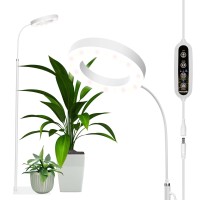 Plant Grow Light With Stand, Led Grow Lights For Indoor Plants, Full Spectrum Plant Growing Floor Lamp, Auto On/Off Timer, 6 Dimmable Levels, 3 Switch Modes, 63 Inches Height Adjustable Height