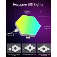 Niucoo 8 Pack Hexagon Led Lights Wall Panels Rgb Gaming Lights With App Smart Modular Panel Hex Tiles Push Glide Expansion Shap