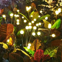 Antque Solar Powered Firefly Lights Outdoor, Starburst Waterproof Swaying Solar Garden Firefly Lights, Swaying Decorative Warm Lights For Yard, Solar Lights String Lights