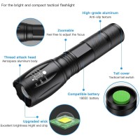 Maxiaeon Led Rechargeable Flashlight Set Bright 8000 Lumens 18650 Flashlights High Lumens With 5 Modes Waterproof Flashlights