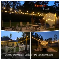 Skeerei Led String Lights For Outside Ip65 S14 96Ft48Ft2Pack Outdoor Patio Lights Bistro Lights With 302 Edison Lights 2700K