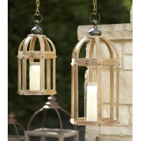 Wood And Metal Lantern (Set Of 2)