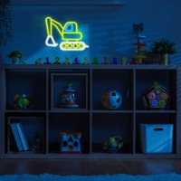 Riakrum Excavator Neon Sign For Wall Decor Construction Lamp Excavator Vehicles Led Neon Light Usb Powered Acrylic Construction