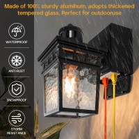 Vioaoeafa 2 Pack Porch Light Outdoor With Gfci Outlet 3 Lighting Modes Exterior Light Fixture Dusk To Dawn Motion Sensor Wall