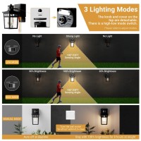 Vioaoeafa 2 Pack Porch Light Outdoor With Gfci Outlet 3 Lighting Modes Exterior Light Fixture Dusk To Dawn Motion Sensor Wall