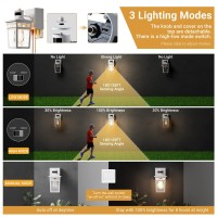 Vioaoeafa 2 Pack Porch Light Outdoor With Gfci Outlet - 3 Lighting Modes Exterior Light Fixture, Dusk To Dawn Motion Sensor Wall Mount Outside Lights For House,Garage,Front Door, Patio