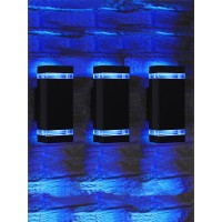 Iyogaled Up And Down Lights Outdoor Wall Sconce, Outside Light Fixtures Dusk To Dawn - Blue Lamps Included, Outdoor Garage Lights Wall Mount For House Front Door, 3 Pack