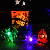 Recesky 70 Led Pumpkin Bat Spider String Lights 226Ft Orange Green Purple Plug In Halloween String Lights With Timing Functio