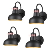 Seovix 4 Packs Motion Sensor Wall Lights Dusk To Dawn Exterior Light Fixtures Barn Light Fixtures Wall Sconce Waterproof Porc