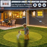 2 Packs White Motion Sensor Outdoor Lights Advanced Dusk To Dawn Outdoor Lighting Waterproof Exterior Light Wall Mount Fixtur