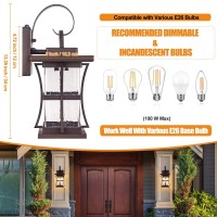 2Pack Dusk To Dawn Outdoor Lighting Oil Rubbed Bronze Exterior Porch Light Fixtures Wall Mount 100 Antirust Brown Outside