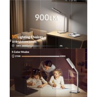 Lepower Bright Led Desk Lamp 900Lm 24W Touch Control Desk Light With Dual Usb Charging Ports Eyecaring Table Light With 50 D