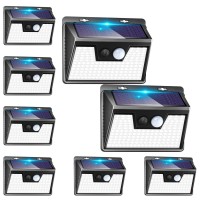 Solar Outdoor Lights Motion Sensor [140 Led/8 Packs] Solar Security Motion Lights Outdoor With 3 Lighting Modes Wireless Solar Powered Lights Waterproof For Outside Wall Garden Fence Backyard Deck