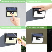 Solar Outdoor Lights Motion Sensor [140 Led/8 Packs] Solar Security Motion Lights Outdoor With 3 Lighting Modes Wireless Solar Powered Lights Waterproof For Outside Wall Garden Fence Backyard Deck