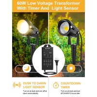 Zuckeo 60W Low Voltage Landscape Transformer With Timer Photocell Sensor 100240V Ac To 12V Dc Outdoor Landscape Lighting Tra