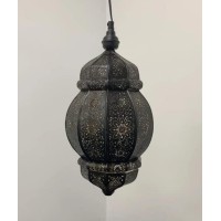 Modern Turkish Lamp, Vintage Antique Indian Moroccan Lamp, Metal Ceiling Light Hanging Lantern Lamp-Ceiling Lights Home Lantern Pendant, Oriental Arabian Hanging Lamp (40 X 20 Cm, Black/Gold)