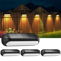 Wdtpro Solar Fence Lights Outdoor Waterproof, 4 Pack Upgraded Solar Deck Lights With Warm White/Color Changing, Led Step Lights Outdoor For Stairs, Steps, Yard, Deck, Fence, Pool, Patio