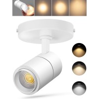 Vanoopee 3Color Zoomable Led Ceiling Spotlight Flush Mount Adjustable Spotlight Directional Dimmable Spot Lights Indoor Bright