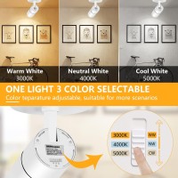 Vanoopee 3Color Zoomable Led Ceiling Spotlight Flush Mount Adjustable Spotlight Directional Dimmable Spot Lights Indoor Bright