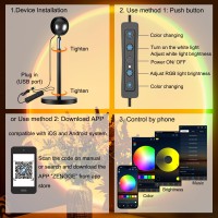 Molemyn Sunset Lamp Projector With App Smart Control 21 Colors Changing 180 Degree Rotation Sunset Lamp For Bedroom Decoration