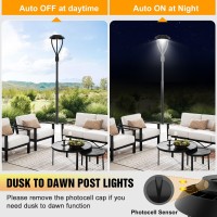 Kinsng Outdoor Post Lights 60W, Ip65 Led Post Top Light With Dusk To Dawn Photocell Sensor 8,400Lm Tunable Cct 3000K 4000K 5000K, Outdoor Pole Light Fixtures For Garden Pathway Street Etl Dlc Listed