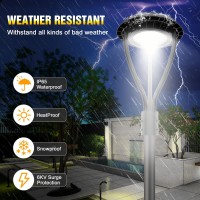 Kinsng Outdoor Post Lights 60W, Ip65 Led Post Top Light With Dusk To Dawn Photocell Sensor 8,400Lm Tunable Cct 3000K 4000K 5000K, Outdoor Pole Light Fixtures For Garden Pathway Street Etl Dlc Listed