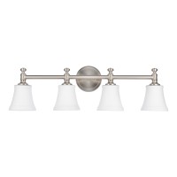 Hanaloa Bathroom Vanity Light Fixtures Traditional Brushed Nickel 4 Lights Wall Sconce Lighting With Opal Glass Shade Porch Wa