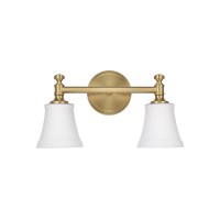 Hanaloa Gold Bathroom Vanity Light Fixtures Traditional Aged Brass 2 Lights Wall Sconce Lighting With Opal Glass Shade Porch W