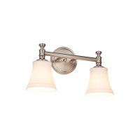 Hanaloa Bathroom Vanity Light Fixtures Traditional Brushed Nickel 2 Lights Wall Sconce Lighting With Opal Glass Shade Porch Wa